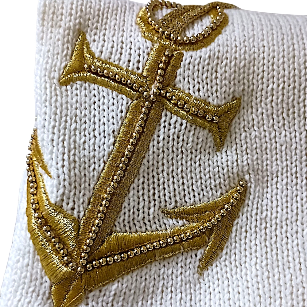 Vtg Cedars Nautical Sweater M Oversized Coastal Ramie Preppy Yacht Club Chunky - Picture 7 of 16